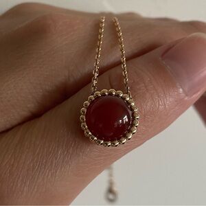 Van Cleef & Arpels 18k Rose Gold with Carnelian Perlee Necklace